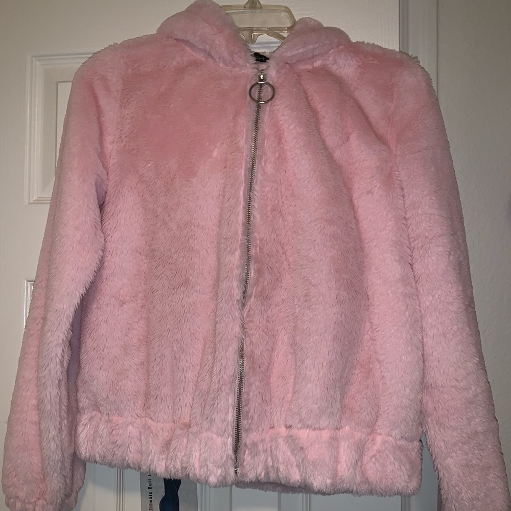 Faux fur pink jacket